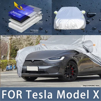 За Tesla Model X Външна защита, пълни с автомобил сеат, снежната покривка, козирка, водоустойчива прахозащитен външни автомобилни аксесоари
