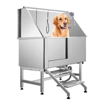 50-Инчовата Електрическа Вана, за да се грижи за кучета С пистолет за високо налягане От неръждаема Стомана, Електрически Лифт за почистване на лапите на домашни любимци, вана
