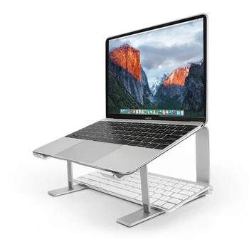 Алуминиева поставка за лаптоп SeenDa, Ергономичен охлаждащ метален държач за лаптопа Mac book Air Pro, на база скоба за преносим компютър 10 