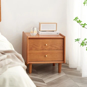 Мебели от скандинавския черешово дърво, нощни шкафчета от масивна дървесина, шкаф за съхранение на вещи в спалнята, малък апартаментен бюфет