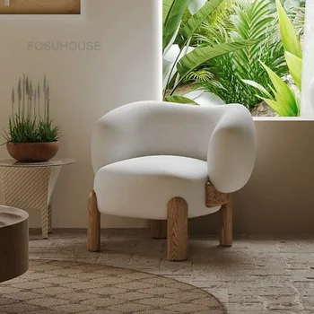 Европейският Дизайнерски Диван Единични Столове за всекидневна Стол за тераси, Мебели за дневна От масивно Дърво, Разтегателен диван и фотьойл за почивка MC B