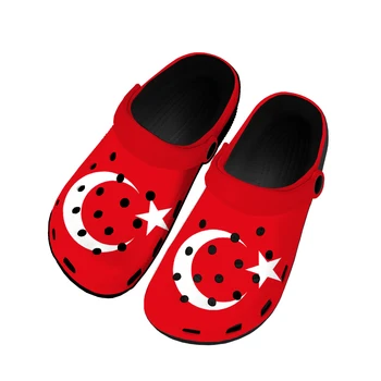 Домашни Сабо С Турски Флаг, Водоустойчив обувки по Поръчка, Мъжки Дамски Обувки за юноши, Градински обувки, Дишаща Плажни Чехли с Дупки