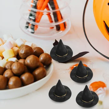 10 комплекта Миниатюрни кутии за шапки на вещиците на Хелоуин, украсяване на шапки, Пластмасова къщичка за напитки