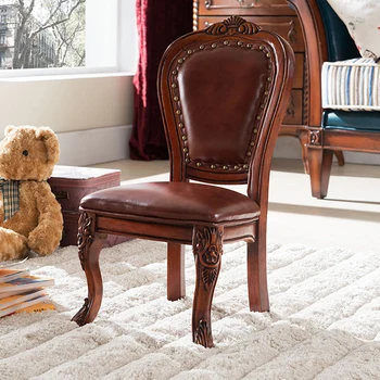 Ергономичен Скандинавски стол С дървени Крака с Минималистичен Дизайн, Удобен и Модерен Кът за стол Кожени мебели за италианския ресторант и хотел