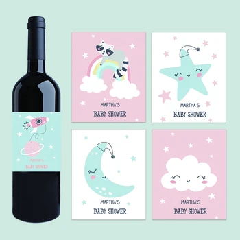 Персонализирани етикети за бебешки бутилки вино, Събиране за рожден Ден, Кръщенета, Партита, Индивидуален Текстов лого, етикети за бутилки вино