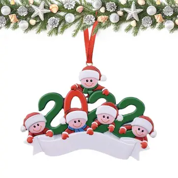 Семейно Коледна украса, Коледна елха, висящи украшения, Семейно име, празнични декорации от смола