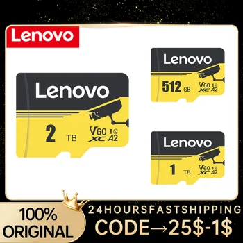 Lenovo 2TB Class 10 TF Карта 1TB 512GB 256GB Мобилно съхранение Флаш карта памет 128GB Cartao De Memoria За Камерата на телефона