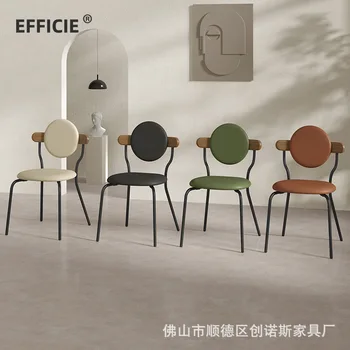 Скандинавски дизайнерски стол за хранене, модерен минималистичен първокласен стол за грим, лесен луксозен дом ресторант, скъп изкован sun chai