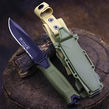 USA DEHONG Green 440C Тактически Прав нож с половини зъб, многоцелеви походный нож, ловен нож, за да се джунглата, EDC инструментален нож