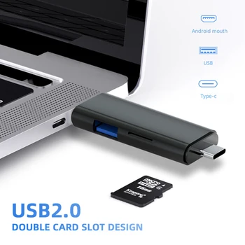 Адаптер за четец на карти и USB 2.0 Type C, USB-Памет TF OTG Card Reader за карти Micro Card