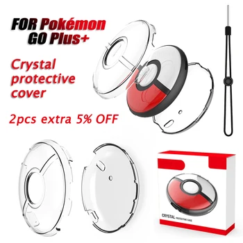 За Pokémon GO Plus Crystal калъф с каишка Прозрачно защитно покритие за PC Pokémon Go Plus + твърда Прозрачна обвивка