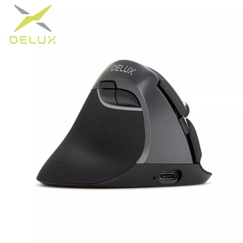 Delux M618ZD Акумулаторна Ергономична Безжична Вертикална мишката с лявата си Ръка Bluetooth 2.4 G RGB Двухрежимная Офис Анти-мишка ръчно мишката