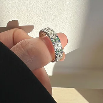 Не е твърде късно пръстен от Сребро S925 Проби, пръстен с ангелско око, изящен диамант, вграден в живото пръстен j186l