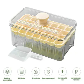 1 Комплект Трайно Тава за кубчета лед Пластмасова Форма за приготвяне на кубчета лед Форма за приготвяне на ядлив лед с шпатула за приготвяне на лед