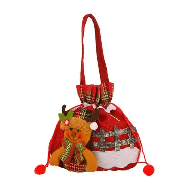 Чанти за Коледни подаръци, Коледна торбичка за бонбони на съвсем малък, Преносима чанта за детски подаръци, чанта за съхранение на шоколадови бонбони на съвсем малък за бисквити
