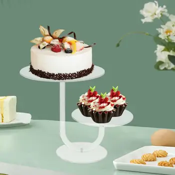 Поставка за торта Притежателя на Дисплея 2-Диференцирани Поставка за Кексчета за банкет Приготвяне на храна на Шведска маса