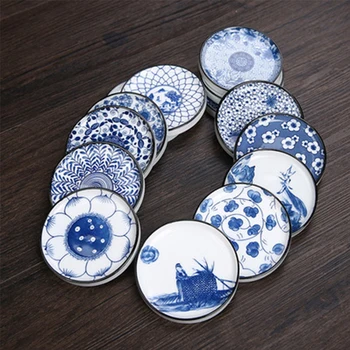 Керамични подложки, Изолирующие Корита, Поставка за чаени чаши китайски стил, синьо-бял Порцелан, домакински мат чаени чаши, Чаени набор от Кунг-фу