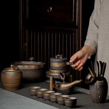 LUWU японски керамични кана с 6 чаши чай китайски комплекти чаена съдове за готвене, прибори за напитки