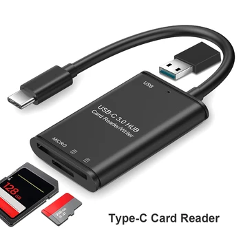 Мини-Мултифункционален Четец на карти с памет 5V/2A Универсален USB адаптер 3.1 Type C до USB 3.0 OTG Защитени с Цифров Четец на карти с памет TF