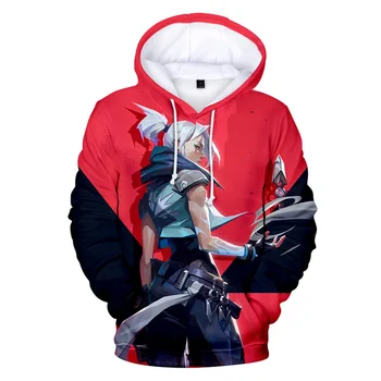 Нова hoody с 3D принтом Game Valorant, мъжки/дамски Ежедневни мода есен hoody с качулка, Уличен пуловер оверсайз
