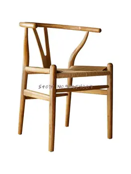 Мебели, стол asianart, скандинавски прост y-образен стол, стол за хранене от масивно дърво, хозяйское стол, стол за обсъждане, кабинет