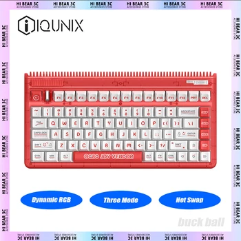 Механична клавиатура IQUNIX OG80 с три Режима RGB Hot swap Безжична Детска Клавиатура PBT Keycaps Ергономия Pc Gamer Mac Офис Подарък
