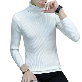 Есенно-зимен мъжки пуловер с висока воротом 2023, мъжка версия на ежедневна универсален вязаного пуловери