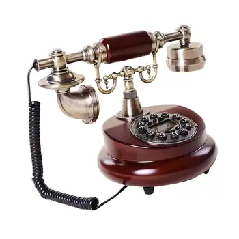 Старомоден телефонен бутон комплект, ретро телефон за украса на офис бюрото
