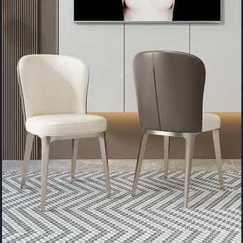 Скандинавските Модерни Кожени Трапезни Столове Европейския Тоалетка мека Мебел за дневна спалня Дизайн Muebles Muebles Hogar Предмети от бита