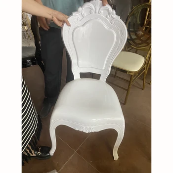 ML-R12 Висококачествен и модерен евтин стол от прозрачна смола, пластмасов стол-трон за сватба