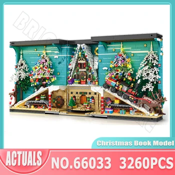 Играчки Reobrix, Вълшебна Коледна книга, модел MOC, Украса, led лампа 66033, Строителни блокове, тухли, подаръци за деца