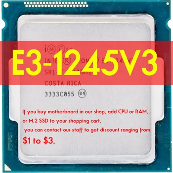 Xeon E3-1245v3 E3 1245 V3 3,4 Ghz Б/Четириядрен Восьмипоточный процесор 84 Вата LGA1150 Atermiter B85, Съвместима С дънната платка DDR3