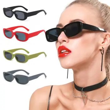 Модни слънчеви очила в ярки цветове, модерни правоъгълни слънчеви очила в ретро стил за жени и мъже, слънчеви очила 90-те години, реколта нюанси, защита UV400