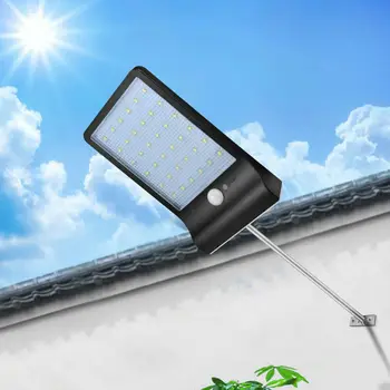 36LED Слънчева светлина Външен датчик за движение PIR монтиран на стената лампа на слънчевата енергия, четиристранна водоустойчива Лампа за градина, двор, прожекторная лампа