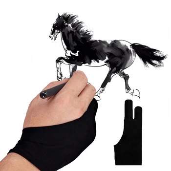 1БР противообрастающих ръкавици с два пръста за екрана на iPad, Ръкавица за рисуване с защита от нотки за таблет за рисуване, дясната и лявата ръкавица