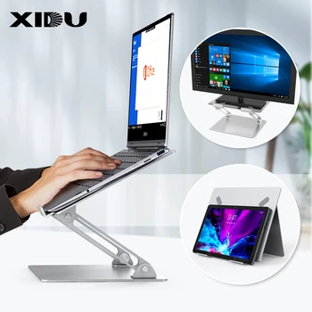 Поставка за лаптоп XIDU Регулируема основа за тапети-легла Алуминиева Настолна поставка за Macbook Air и iPad Сгъваем нескользящий скоба