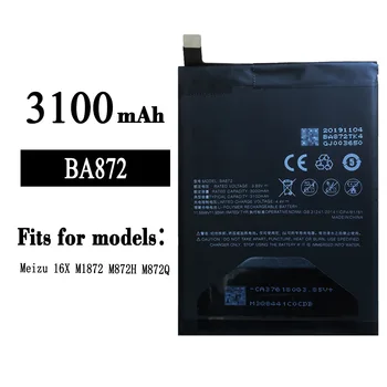 100% Оригинална Батерия 3060 mah BA872 за телефон Meizu Meilan 16X Последния производство, Висококачествена Батерия + Безплатни инструменти