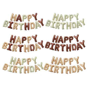 16 См 1 Комплект Балони честит Рожден Ден на Карамел и Шоколад, Кремава на Цвят С Букви От Фолио Балони за Парти по Случай рождения Ден на Дребно Бебе Showe