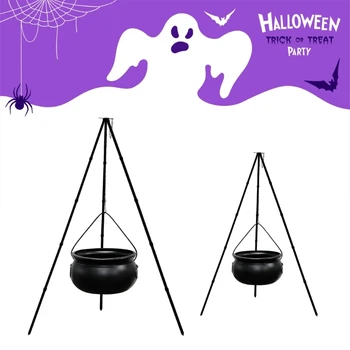 H55A Купа за шоколадови бонбони на Хелоуин, декорация във формата на ведьминого котел с блясък
