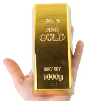 Мини-фалшиви Златни тухли за украса на златни кюлчета, реалистичен кюлчета злато, реквизит за филма, Ново, подарък, шега