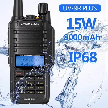 15 Вата VHF UHF Ht ПР преносима радиостанция Baofeng Radio UV 9R Plus за лов и туризъм
