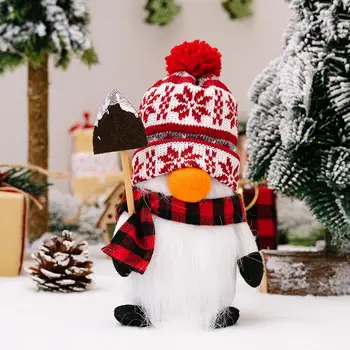 Популярната идея за подарък под формата на коледен елф, Коледна играчка плюшен под формата на джудже ръчно изработени коледни украшения във вид на елф, очарователна плюшена декорация