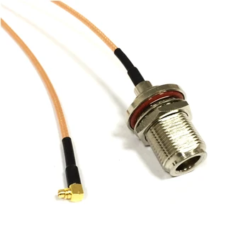 Нов Модем Коаксиален кабел С гнездовой гайка за да се свържете с штекеру MMCX Правоъгълен конектор RG316 Адаптер с косичкой 15 см 6 