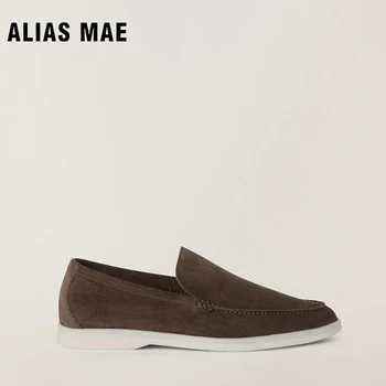 ALIAS MAE 2023 Класически Улични Разнообразни есенни велурени обувки с кръгло бомбе за мъже е Мека, Луксозна обувки на равна подметка, Размер 38-46