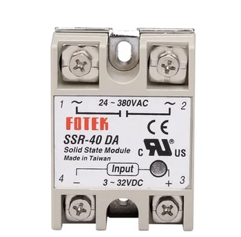 10 бр. solid state relay модул SSR-40DA 40A 3-32 В Вход за постоянен ток 24-380 vac Изход високо качество