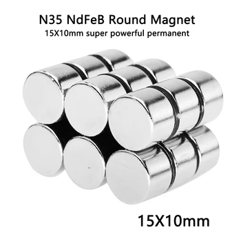 Неодимовый магнит 15x10 мм x 10 мм N35 NdFeB кръг на супер мощен постоянен магнитен диск imanes 15x10 мм
