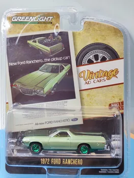 1:64 Колекция модели автомобили на FORD RANCHERO 1972 Зелена машинна версия