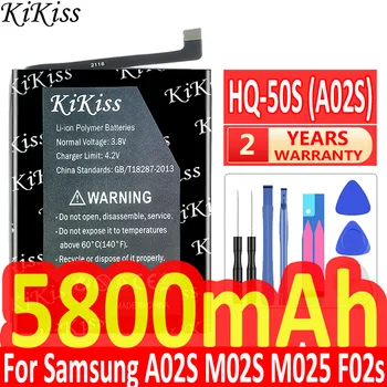 KiKiss за Samsung A02S M02S M025 F02s A03 A03S Мощна батерия HQ-50-ТЕ (A02S) HQ-50SD (A03) 5800 ма за телефон + номер на песен