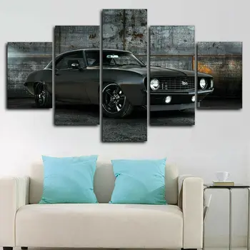 Camaro Ss 1969 Muscle Car, 5 панели, Печат върху платно, Художествен Плакат, Декорация на дома, HD Печат на Снимки, Картини за дома, 5 бр.